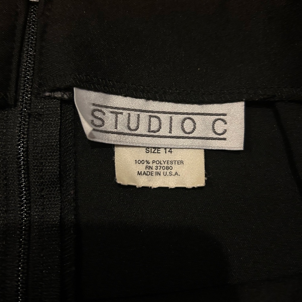 Studio C Black Pencil Skirt with Button Accents - Picture 6 of 6